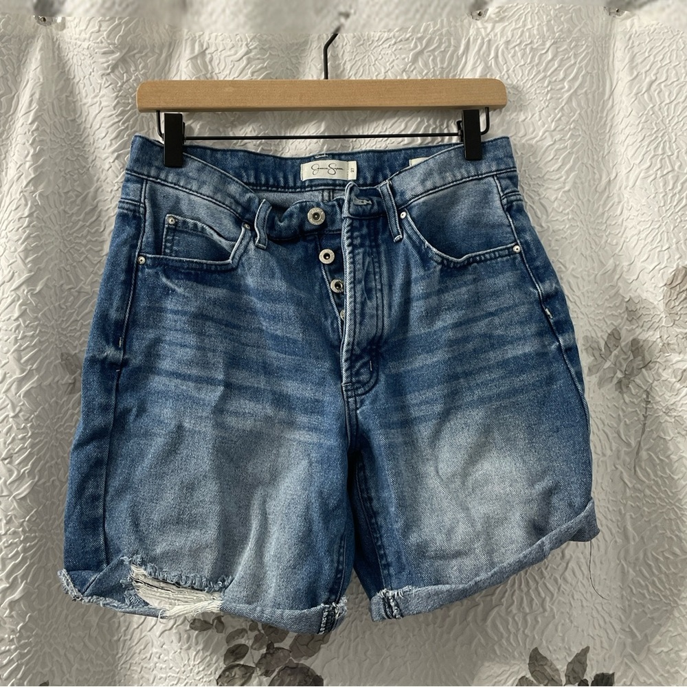 Jessica Simpson Distressed High Rise Jean Shorts
